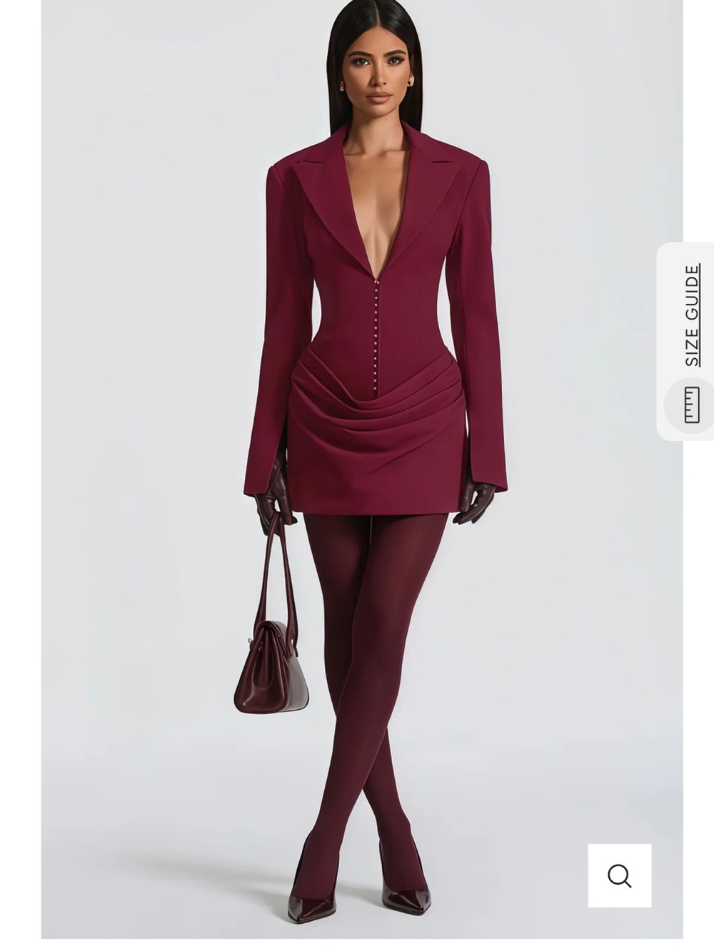 Miss Rosier Rushed Blazer Mini Dress Burgundy